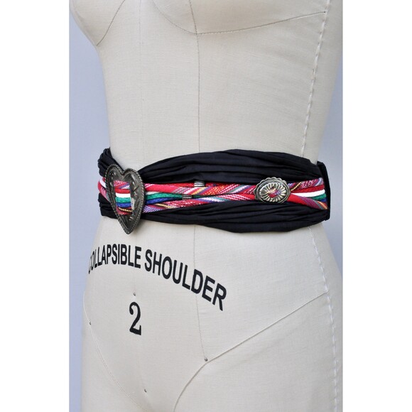 Ginnie Johansen Designs Dallas Belt - Made in USA Rare Black & Metal Heart - Picture 4 of 10